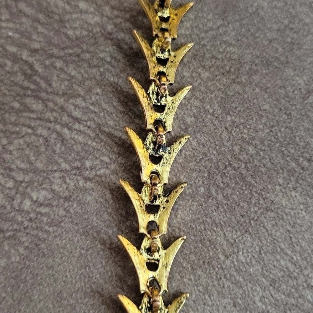 Antique Art Nouveau Crystal Fishtail Tennis Bracelet